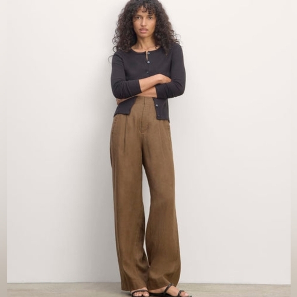 Everlane 100% Linen Pants. Green. Size 6. Waist 29. Perfect Condition. - Picture 7 of 17